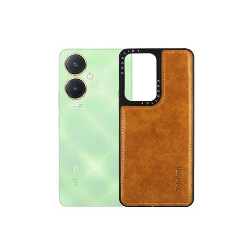 [PO32BVIY27-2-5] Vivo Y27 X-Level Luxury Leather Back Case (Golden)
