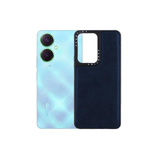 [PO32BVIY27-2-17] Vivo Y27 X-Level Luxury Leather Back Case (Navy Blue)