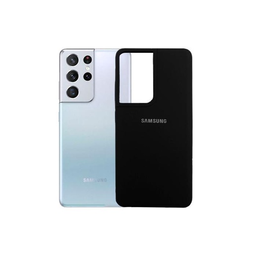 [PO23BSS21U-1-2] Samsung S21 Ultra Original Official Soft Silky Back Case (Black)