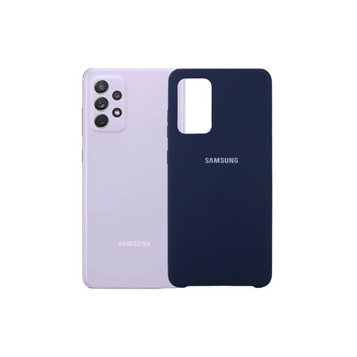 [PO23BSA72-1-17] Samsung A72 Original Official Soft Silky Back Case (Navy Blue)