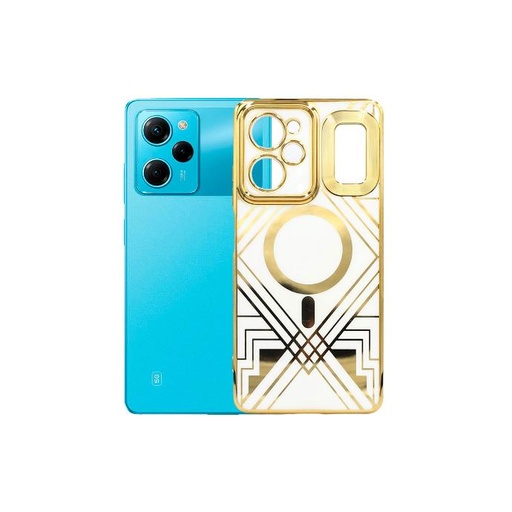 [PO29BMiX5PR-37-1] Xiaomi Poco X5 Pro Magsafe Logo Chrome Back Case (White)