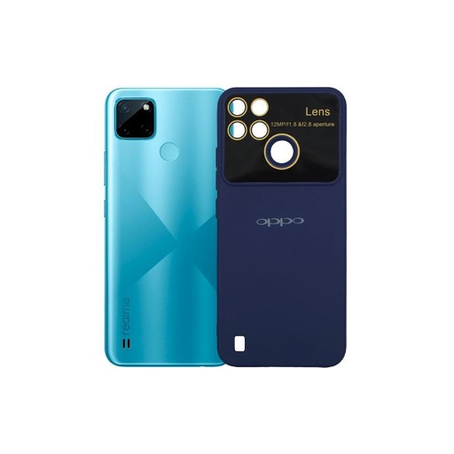 [PO15BORLMC25Y-15-17] Oppo Realme C21Y/C25Y Soft Silicone Back Case with Camera Lens - Navy Blue