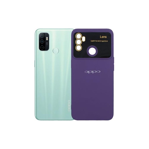 [PO15BOA53-15-12] Oppo A53 Soft Silicone Back With Camera Lens Back Case (Purple)