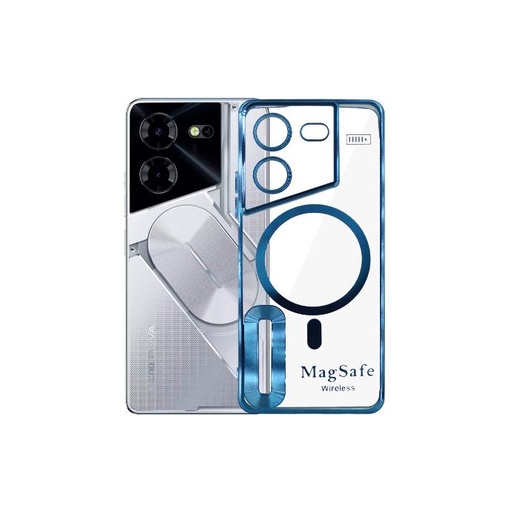 [PO29BTPOV5-29-3] Tecno Pova 5|Pova 5 Pro 5G  Magsafe CD Chrome Back Case (Blue)
