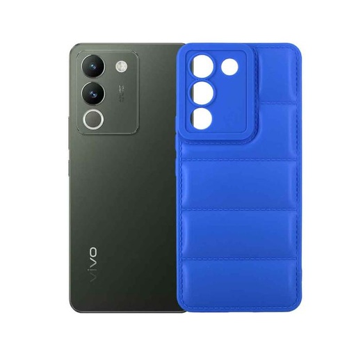 [PO14BVIV29E-17-3] Blue Puffer Soft Silicone Back Case for Vivo V29e - Stylish Protection