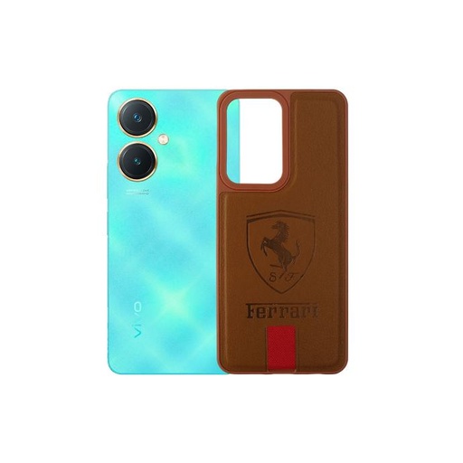 [PO32BVIY27-8-13] Vivo Y27 4G Ferrari Brand Leather Back Case (Brown)