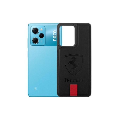 [PO32BMIPOCX5PR 5G-8-2] Xiaomi Poco X5 Pro 5G Ferrari Brand Leather Back Case (Black)