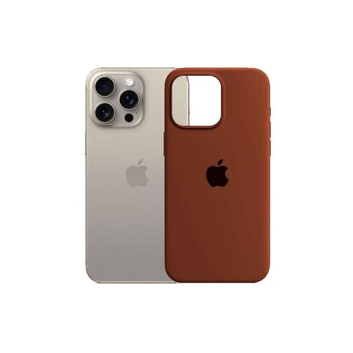 [PO23BIP15PR-1-13] Iphone 15 Pro Official Soft Silky Back Case (Brown)