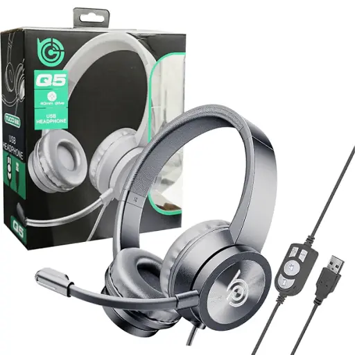[HF8LM9-6] Q5 Wired Noise Cancellation Headphone For PC & Laptop