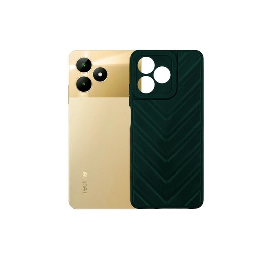 [PO14BORLMC51-13-11] Oppo Realme C51|C53 V Shape Puffer Back Case (Green)