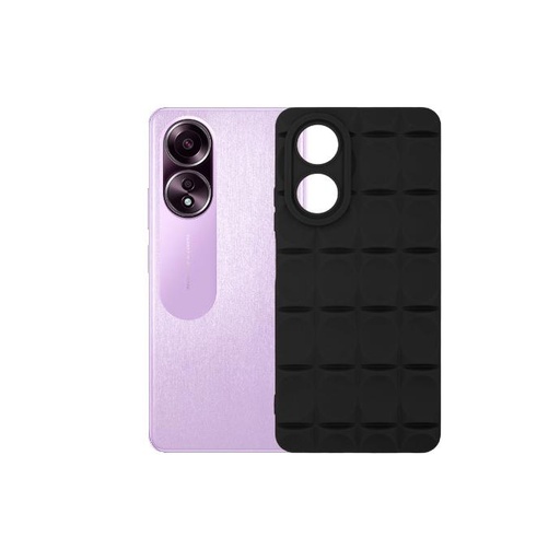 [PO14BOA58-32-2] Oppo A58 4G Puffer Soft Silicone Back Case (Black)