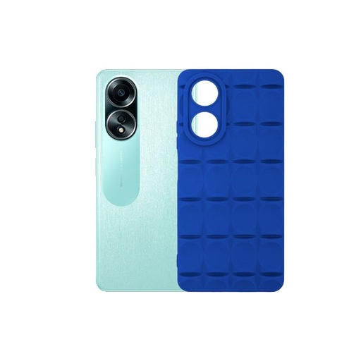 [PO14BOA58-32-3] Oppo A58 4G Puffer Soft Silicone Back Case - Blue