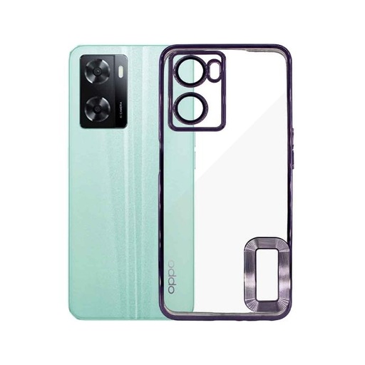 [PO29BOA57 4G-8-12] Oppo A57 4G CD Chrome With Camera Lens & Logo Back Case (Purple)