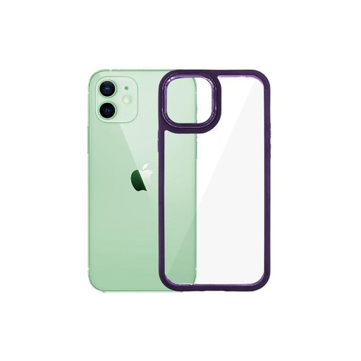 [PO26BIPXIR-8-12] Iphone 11 New Skin Chrome Camera Ring Back Case (Purple)