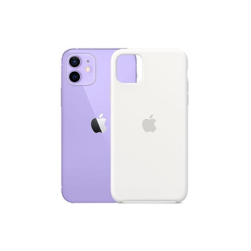 [PO23BiPXiR-1-1] Iphone 11 Official Soft Silky Back Case (White)