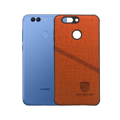 [PO18BHUNOV2PL-15-13] Huawei Nova 2 Plus Porshe Logo Leather Back Case (Brown)