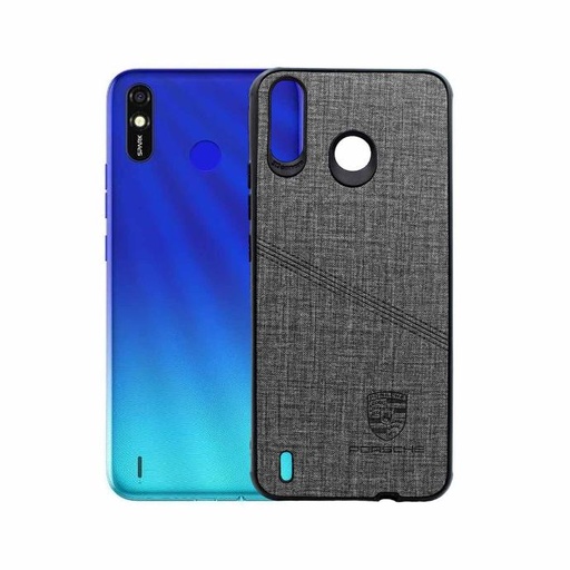 [PO18BTSPRK4L-15-9] Tecno Spark 4 Lite Porshe Logo Leather Back Case (Grey)