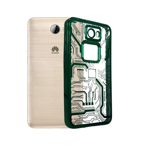 [PO29BHUY5ii-28-11] Huawei Y5ii Leaf CD-Chrome & Logo Back Case (Green)