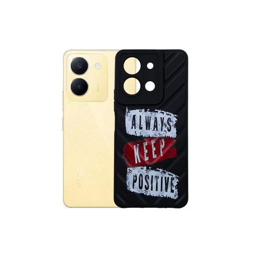 [PO14BVIY36-29-2] Vivo Y36/Y27s V Shape Puffer Back Print Case - Black
