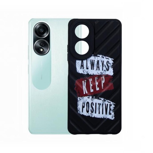 [PO14BOA58-29-2] Oppo A58 4G V Shape Puffer Back Print Case (Black)