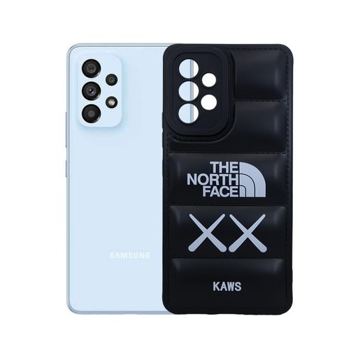 [PO14BSA53-18-2] Samsung A53 5G Puffer Back Print Soft Silicone Back Case (Black)