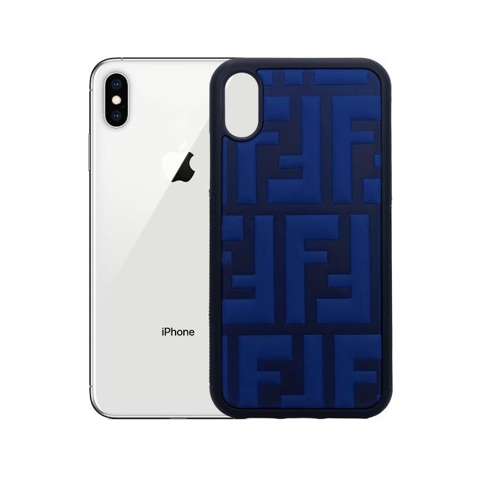 iPhone X XS FENDI Silicone Back Case Blue