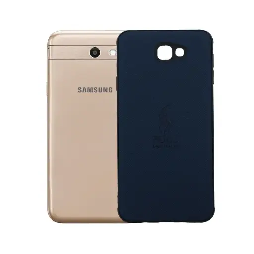 [PO18BSJ7PRM-2-17] Samsung J7 Prime Polo Ralph Lauren Leather Back Case - Navy Blue Style