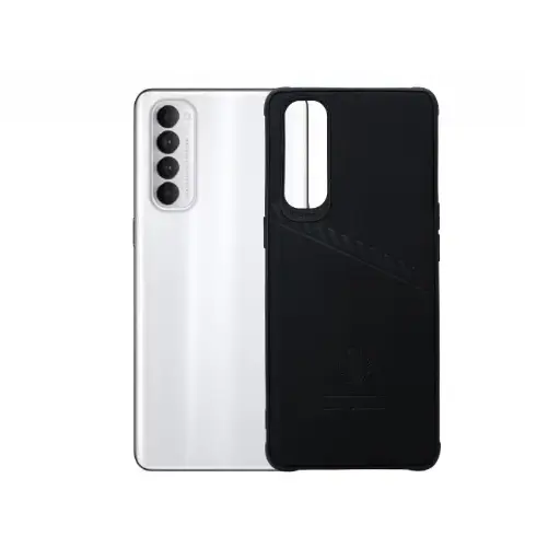 [PO18BORNO4PR-1-2] Oppo Reno 4 Pro Ferrari Logo Leather Back Case (Black)