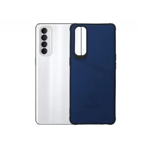 [PO18BORNO4PR-1-17] Oppo Reno 4 Pro Ferrari Logo Leather Back Case (Navy Blue)