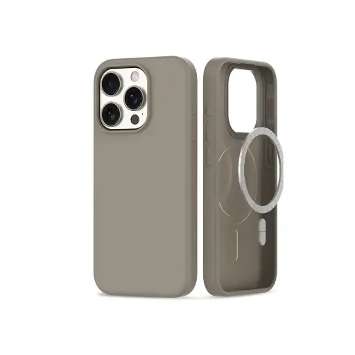 [PO23BIP14PMAX-1-35] iPhone 14 Pro Max Official Soft Silky Back Case (Titinium Grey)
