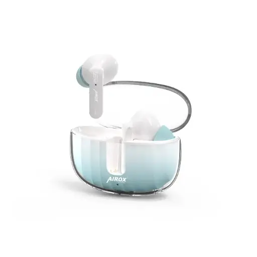 [HFB7ARX8-1] Airox E3 Crystal Transparent Wireless Bluetooth Airpods: Clear Sound
