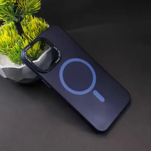 [PO15BIP12PMAX-3-17] iPhone 12 Pro Max Navy Blue Soft Silicone MagSafe Back Case - Stylish Protection