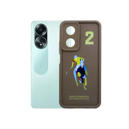 [PO14BOA58-19-34] Oppo A58 4G Printed Soft Silicone Back Case (Dark Brown)
