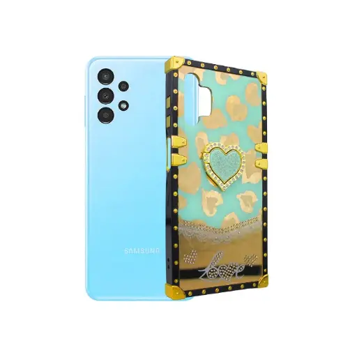 [PO60BSA13-5-14] Samsung A13 4G|A04s|A13 5G Ladies Luxury LV Case With Back Ring Case (Sea Green)