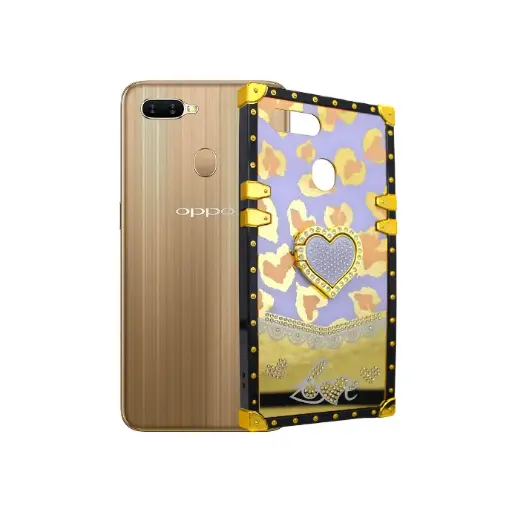 [PO60BOA5S-5-29] Oppo A5S/F9/A12/A7/A11K Luxury LV Case With Back Ring (Light Purple)