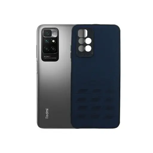 [PO18BMi10-1-17] Xiaomi Redmi 10 4G Leather Back Case (Navy Blue)