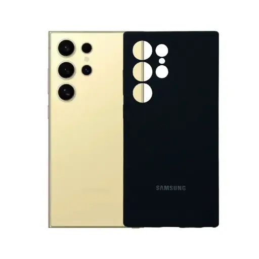 [PO23BSS24U-1-2] Samsung S24 Ultra Original Official Soft Silky Back Case (Black)