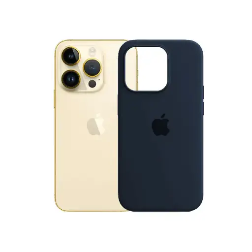 [PO23BIP14PR-1-17] iPhone 14 Pro Original Official Soft Silky Back Case (Navy Blue)