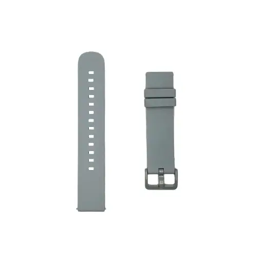 [WSRLM20-1-9] Silicon Rubber Straps for Smart Watch - 20mm - Grey