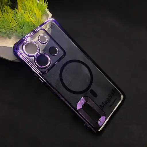 [PO29BMINOT13PR-29-12] Xiaomi Redmi Note 13 Pro 5G Magsafe Logo CD Chrome Back Case (Purple)
