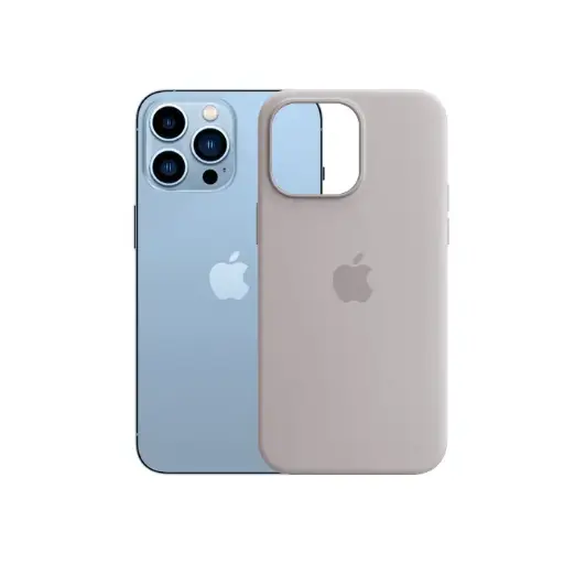 [PO23BIP13PMAX-1-35] iPhone 13 Pro Max Official Silicone Pouch – Titanium Gray Slim Case