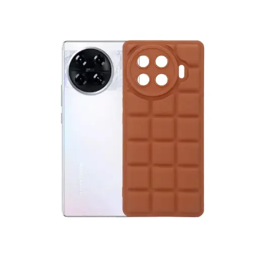 [PO14BTSPRK20PRPL-28-13] Tecno Spark 20 Pro Plus 4G Soft Silicone Puffer Back Cover - Brown