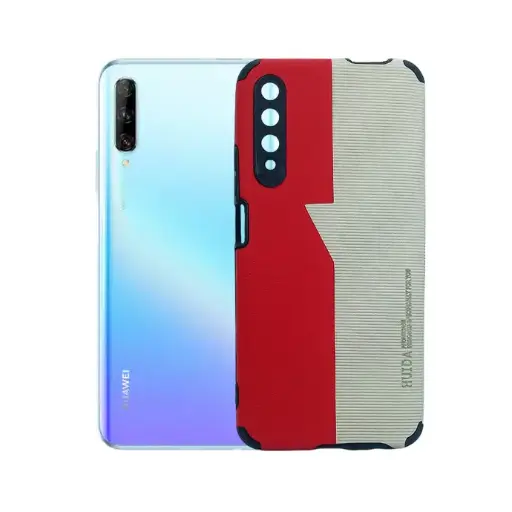 [PO18BHUY9S-3-4] Huawei Y9s Huida Dual Leather Back Case (Red) - Stylish Protection