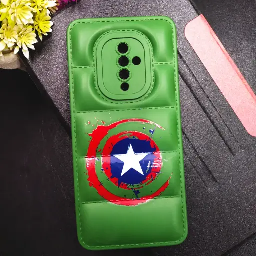 [PO14BVIS1PR-18-11] Green 3D Puffer Back Case for Vivo S1 Pro & Y51 - Stylish Protection