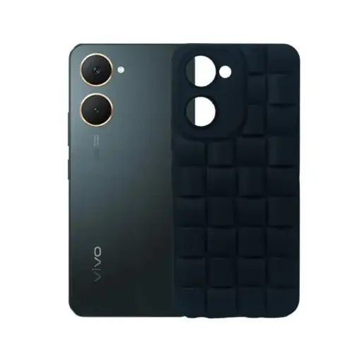 [PO14BVIY03-23-2] Vivo Y03 Puffer Wave Soft Silicone Back Case (Black)