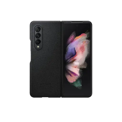 [PO18BSZFLD4-0-2] Samsung Z Fold 4 Back Leather Case (Black)