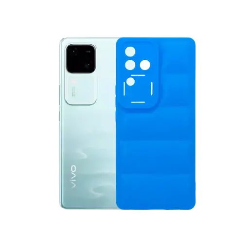[PO14BVIV30 5G-13-3] Vivo V30 5G Puffer Soft Silicone Back Case (Blue)