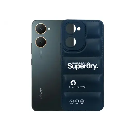 [PO14BVIY03-18-2] Vivo Y03 3D Puffer Back Print Soft Silicone Back Case (Black)