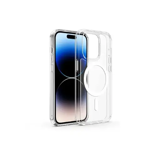 [PO7BIP14PMAX-11] iPhone 14 Pro Max Max Magnetic Magsafe Wirelees Transparent Back Case