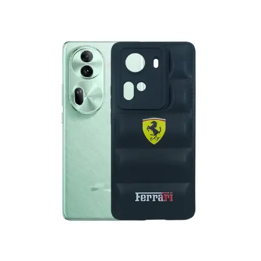 [PO14BORNO11-18-2] Oppo Reno 11 5G 3D Puffer Back Printed Soft Silicone Back Case (Black)